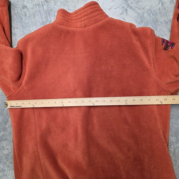 Bob Mackie Wearable Art Fleece Jacket Embroidered Floral Orange XL - Picture 6 of 6